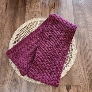 Handmade Loom Knit Lightweight Maroon Scarf